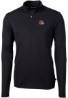 Main image for Cutter and Buck Cleveland Browns Mens Black Virtue Eco Pique Long Sleeve 1/4 Zip Pullover