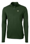 Main image for Cutter and Buck Green Bay Packers Mens Green Virtue Eco Pique Long Sleeve Qtr Zip Pullover