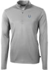 Main image for Cutter and Buck Indianapolis Colts Mens Grey Virtue Eco Pique Long Sleeve Qtr Zip Pullover