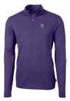 Main image for Cutter and Buck Minnesota Vikings Mens Purple Virtue Eco Pique Long Sleeve Qtr Zip Pullover