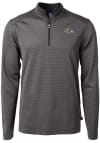 Main image for Cutter and Buck Baltimore Ravens Mens Black Virtue Eco Pique Micro Stripe Long Sleeve Qtr Zip Pull..