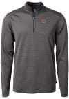 Main image for Cutter and Buck Cincinnati Bengals Mens Black Virtue Eco Pique Micro Stripe Long Sleeve Qtr Zip ..