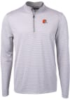 Main image for Cutter and Buck Cleveland Browns Mens Grey Virtue Eco Pique Long Sleeve 1/4 Zip Pullover