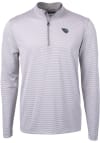 Main image for Cutter and Buck Tennessee Titans Mens Grey Virtue Eco Pique Micro Stripe Long Sleeve Qtr Zip Pullo..
