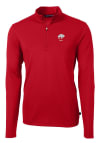 Main image for Cutter and Buck Buffalo Bills Mens Red Historic Virtue Eco Pique Long Sleeve 1/4 Zip Pullover