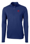 Main image for Cutter and Buck Buffalo Bills Mens Blue Historic Virtue Eco Pique Long Sleeve 1/4 Zip Pullover