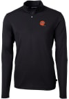 Main image for Cutter and Buck Cincinnati Bengals Mens Black Historic Virtue Eco Pique Long Sleeve Qtr Zip Pull..