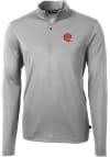 Main image for Cutter and Buck Cincinnati Bengals Mens Grey Historic Virtue Eco Pique Long Sleeve Qtr Zip Pullo..