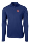 Main image for Cutter and Buck Denver Broncos Mens Blue Virtue Eco Pique Long Sleeve 1/4 Zip Pullover