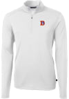 Main image for Cutter and Buck Denver Broncos Mens White Virtue Eco Pique Long Sleeve 1/4 Zip Pullover