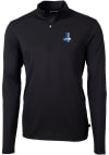 Main image for Cutter and Buck Detroit Lions Mens Black Virtue Eco Pique Style Long Sleeve Qtr Zip Pullover