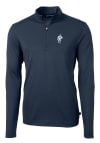 Main image for Cutter and Buck Houston Texans Mens Navy Blue Historic Virtue Eco Pique Long Sleeve Qtr Zip Pull..