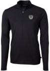 Main image for Cutter and Buck Las Vegas Raiders Mens Black Historic Virtue Eco Pique Long Sleeve 1/4 Zip Pullo..