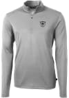 Main image for Cutter and Buck Las Vegas Raiders Mens Grey Historic Virtue Eco Pique Long Sleeve 1/4 Zip Pullov..