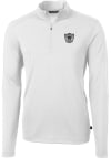 Main image for Cutter and Buck Las Vegas Raiders Mens White Historic Virtue Eco Pique Long Sleeve 1/4 Zip Pullo..