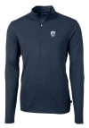 Main image for Cutter and Buck Los Angeles Chargers Mens Navy Blue Virtue Eco Pique Long Sleeve 1/4 Zip Pullove..