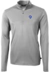 Main image for Cutter and Buck Los Angeles Rams Mens Grey Virtue Eco Pique Long Sleeve 1/4 Zip Pullover