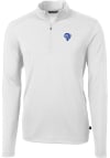 Main image for Cutter and Buck Los Angeles Rams Mens White Virtue Eco Pique Long Sleeve 1/4 Zip Pullover
