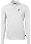 Main image for Cutter and Buck Miami Dolphins Mens White Virtue Eco Pique Long Sleeve 1/4 Zip Pullover