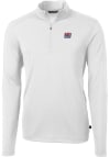 Main image for Cutter and Buck New York Giants Mens White Historic Virtue Eco Pique Long Sleeve Qtr Zip Pullove..