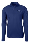 Main image for Cutter and Buck Seattle Seahawks Mens Blue Virtue Eco Pique Long Sleeve Qtr Zip Pullover