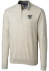 Main image for Cutter and Buck Las Vegas Raiders Mens Oatmeal Historic Lakemont Long Sleeve 1/4 Zip Pullover