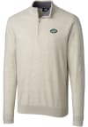 Main image for Cutter and Buck New York Jets Mens Oatmeal Lakemont Long Sleeve 1/4 Zip Pullover
