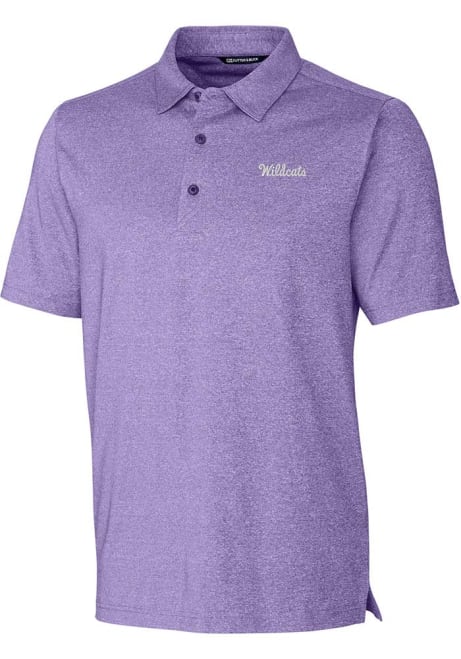 Mens K-State Wildcats Purple Cutter and Buck Forge Short Sleeve Polo Shirt