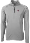 Main image for Cutter and Buck Chicago Cubs Mens Grey Adapt Eco Knit Long Sleeve 1/4 Zip Pullover