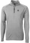 Main image for Cutter and Buck New York Yankees Mens Grey Adapt Eco Knit Long Sleeve 1/4 Zip Pullover