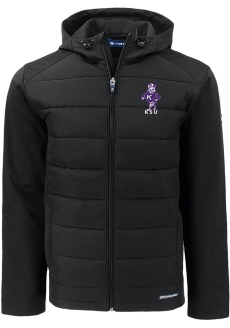 Black K-State Wildcats Cutter and Buck Mens Evoke Hood Vault Big and Tall Lined Jacket