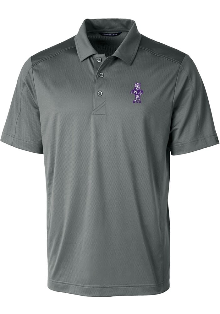 Men s Cutter Buck Gray Kansas State Wildcats Big Tall Prospect Textured Stretch DryTec Polo Size 4XB