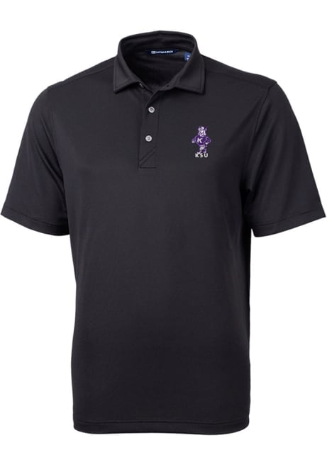 K-State Wildcats Black Cutter and Buck Vault Virtue Eco Pique Big and Tall Polo