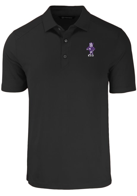 K-State Wildcats Black Cutter and Buck Vault Forge Eco Stretch Big and Tall Polo