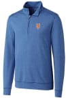 Main image for Cutter and Buck New York Mets Mens Blue Shoreline Heathered Long Sleeve 1/4 Zip Pullover