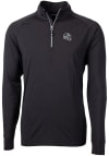 Main image for Cutter and Buck Carolina Panthers Mens Black Helmet Adapt Eco Knit Long Sleeve 1/4 Zip Pullover