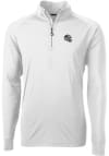 Main image for Cutter and Buck Carolina Panthers Mens White Helmet Adapt Eco Knit Long Sleeve 1/4 Zip Pullover