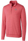 Main image for Cutter and Buck Toronto Blue Jays Mens Red Shoreline Heathered Long Sleeve 1/4 Zip Pullover
