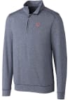 Main image for Cutter and Buck Washington Nationals Mens Navy Blue Shoreline Heathered Long Sleeve 1/4 Zip Pull..