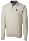 Main image for Cutter and Buck Los Angeles Dodgers Mens Oatmeal Lakemont Long Sleeve 1/4 Zip Pullover