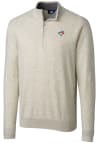 Main image for Cutter and Buck Toronto Blue Jays Mens Oatmeal Lakemont Long Sleeve 1/4 Zip Pullover