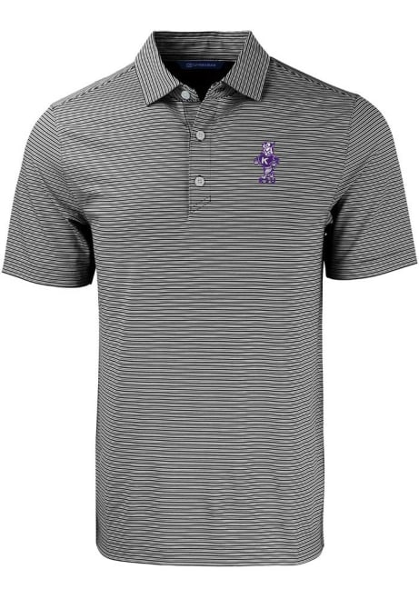K-State Wildcats Black Cutter and Buck Forge Double Stripe Vault Big and Tall Polo