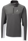 Main image for Cutter and Buck Atlanta Braves Mens Grey Traverse Colorblock Long Sleeve 1/4 Zip Pullover
