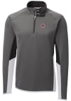 Main image for Cutter and Buck Chicago Cubs Mens Grey Traverse Colorblock Long Sleeve 1/4 Zip Pullover