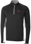 Main image for Cutter and Buck Cincinnati Reds Mens Black Traverse Colorblock Long Sleeve 1/4 Zip Pullover