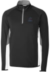 Main image for Cutter and Buck Miami Marlins Mens Black Traverse Colorblock Long Sleeve 1/4 Zip Pullover