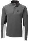 Main image for Cutter and Buck Miami Marlins Mens Grey Traverse Colorblock Long Sleeve 1/4 Zip Pullover