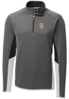Main image for Cutter and Buck New York Mets Mens Grey Traverse Colorblock Long Sleeve 1/4 Zip Pullover