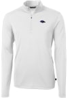 Main image for Cutter and Buck Baltimore Ravens Mens White Virtue Eco Pique Long Sleeve 1/4 Zip Pullover