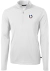 Main image for Cutter and Buck Indianapolis Colts Mens White Americana Virtue Eco Pique Long Sleeve Qtr Zip Pul..